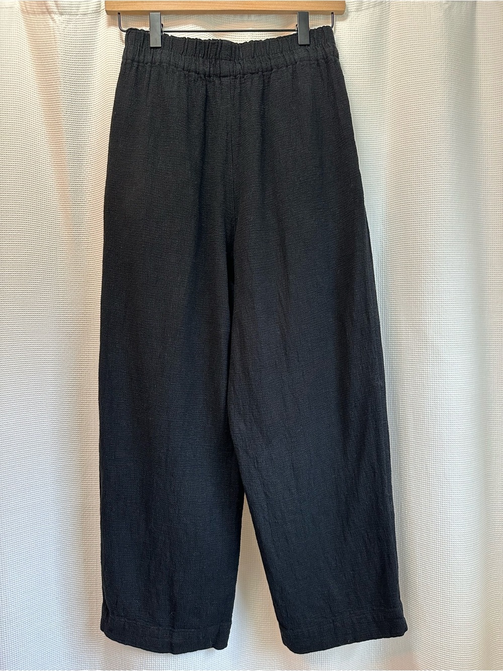 Madewell Black Linen Elastic-Waist Wide-Leg Pants, NWOT, XXS - Picture 2 of 5